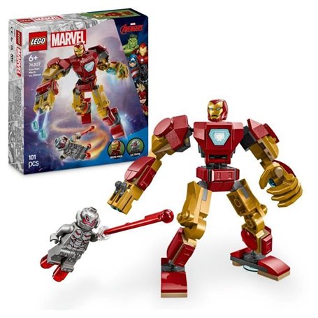 LEGO Marvel 76307 Le robot d'Iron Man contre Ultron - Jouet avec super héros des 6 ans