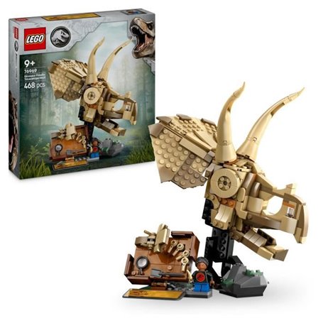 LEGO Jurassic World 76969 Les fossiles de dinosaures : le crâne du tricératops - Jeu 9 ans