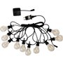 Guirlande lumineuse extérieur - LUMISKY - PARTY CLEAR HYBRID - 7.50 m - Solaire et sur secteur - 10 globes - LED blanc chaud