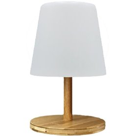 Lampe de table sans fil - LUMISKY - STANDY MINI WOOD - H25 cm - Pied en bambou naturel - LED blanc chaud et blanc