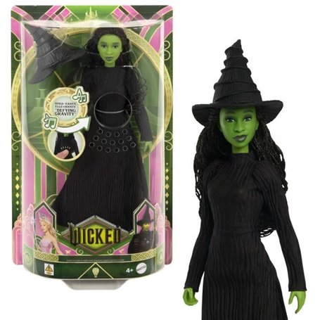 Mattel-Wicked-Poupée Elphaba chantante avec habillages et accessoires - Wicked - HYM40