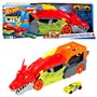 Hot Wheels City - Transporteur Dragon Lanceur 2-en-1 - Camion / Petite voiture - Des 3 ans GTK42