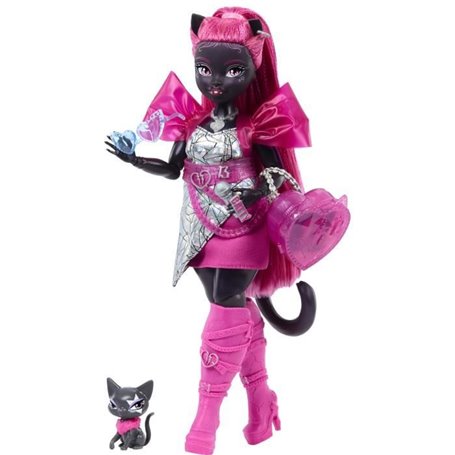 Monster High-Catty Noir-Poupée avec chat Amulette et accessoires HXH76