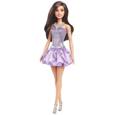 Barbie-Fashionistas-Poupée Brune En Robe Violette - 3 ans+ - HYT92