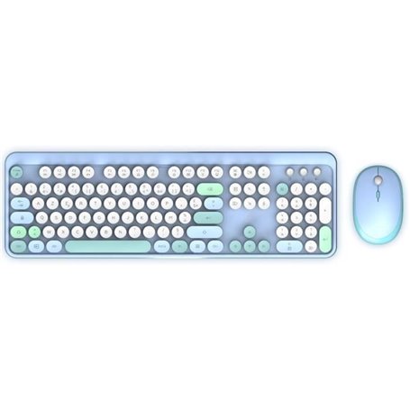 Combo sans fil clavier + souris - MOBILITY LAB - Pure Color - Bleu - Design ergonomique - Frappe discrete