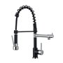 Robinet de cuisine - Mitigeur évier - Noir/Chrome - Rotatif 360° - 2 jets - OCEANIC - Avec douchette extractible - OCEANIC