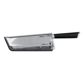 TEFAL Ever Sharp Couteau de cuisine Santoku 16,5 cm, Aiguiseur intégré, Technologie sécurisée, Acier inoxydable allemand K257902