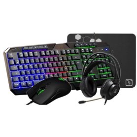 Pack Gamer 4 en 1 - The G-Lab - COMBO NATRIUM - Souris Filaire - Clavier Filaire - Casque Filaire - Tapis de Souris