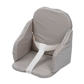 Coussin De Chaise Haute Bébé - TINEO - Évolutive - PVC - Sangles De Sécurité - Facile a Laver - 27x26x33cm Gris