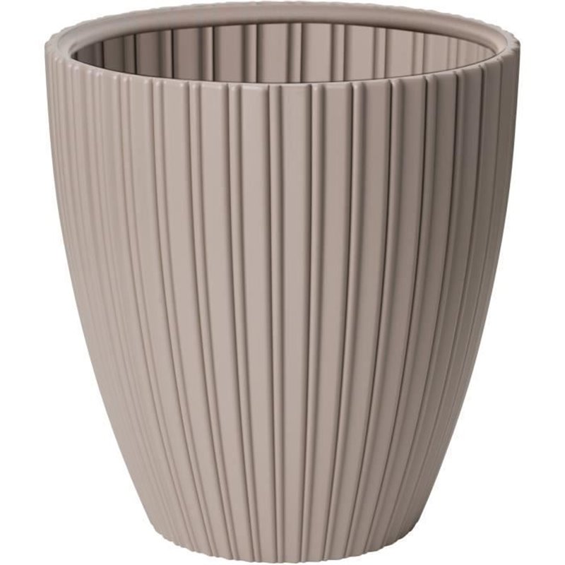 Pot de fleurs - Garden ID - Fancy - 40 x 42 cm - Pour jardin, balcons ou intérieurs - Taupe