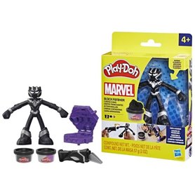 Play-Doh Black Panther, Griffes tranchantes avec figurine flexible et pâte a modeler, des 4 ans, Marvel