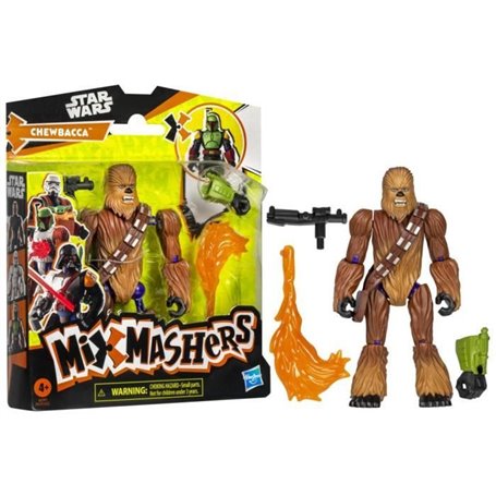 MixMashers Chewbacca, figurine 12 cm personnalisable a mélanger et combiner avec accessoires, Star Wars, des 4 ans