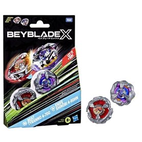 Beyblade X Dual Pack Beat Tyranno 4-70Q et Knife Shinobi 4-80HN, 2 toupies de compétition a rotation droite authentiques Takara 