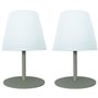 Set de 2 lampes de table sans fil - LUMISKY - TWINS - Olive - H16 cm - LED