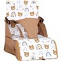 Rehausseur nomade - TINEO - 30 x 28 x 13 cm - Ultra Compact - Camel / Oursons