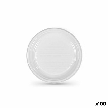 Lot d'assiettes réutilisables Algon Blanc Plastique 17 x 17 x 1,5 cm (10 Unités)