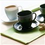 Lot de tasses avec soucoupes Luminarc Carine N&b Blanc Noir verre 220 ml 12 Pièces