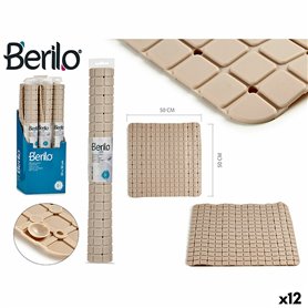 Tapis de Douche Antidérapant Berilo AR1910103 Beige PVC 0,03 x 50 x 50 cm (12 Unités)