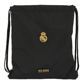 Sac à dos serré par des ficelles Real Madrid C.F. Noir 35 x 40 x 1 cm