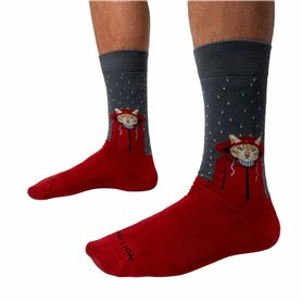 Chaussettes de Sport Jimmy Lion Raining Cat Marron