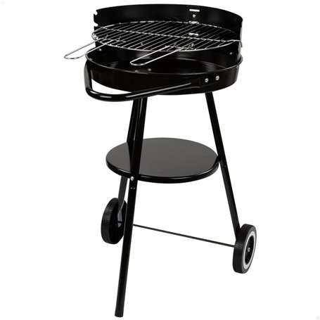 Roues de barbecue au charbon de bois Aktive Aluminium Métal émaillé Textilène 42 x 76,5 x 42 cm Noir