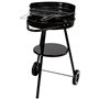 Roues de barbecue au charbon de bois Aktive Aluminium Métal émaillé Textilène 42 x 76,5 x 42 cm Noir