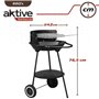 Roues de barbecue au charbon de bois Aktive Aluminium Métal émaillé Textilène 42 x 76,5 x 42 cm Noir