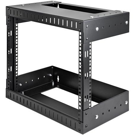 StarTech.com Rack Réseau Mural 8U à 2 Montants, Rack Serveur 19" à Cadre Ouvert avec Profondeur Ajustable, Rack de Données Mural