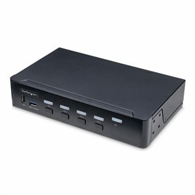 StarTech.com Switch KVM DisplayPort 4 Ports, Moniteur Unique 4K 60Hz, 6 Ports USB, Commutation par Touche de Raccourci et Bouton