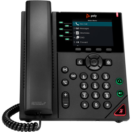 POLY Téléphone IP VVX 350 à 6 lignes et compatible PoE