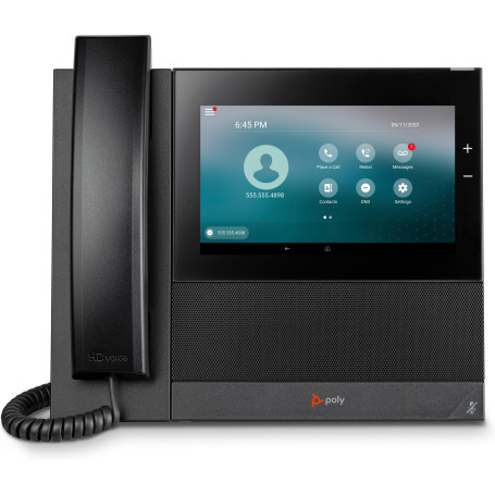 POLY Téléphone multimédia professionnel CCX 600 avec Open SIP et compatible PoE