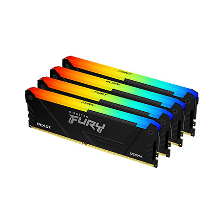 Kingston Technology FURY 64GB 3200MT/s DDR4 CL16 DIMM (Kits de 4) 1Gx8 Beast RGB