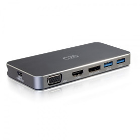 C2G Station daccueil MST USB-C[R] pour deux écrans avec HDMI[R], DisplayPort[TM], VGA et alimentation jusquà 65 W - 4K 30 Hz