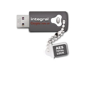Integral 64GB Crypto Drive FIPS 197 Encrypted USB 3.0 lecteur USB flash 64 Go USB Type-A 3.2 Gen 1 (3.1 Gen 1) Gris