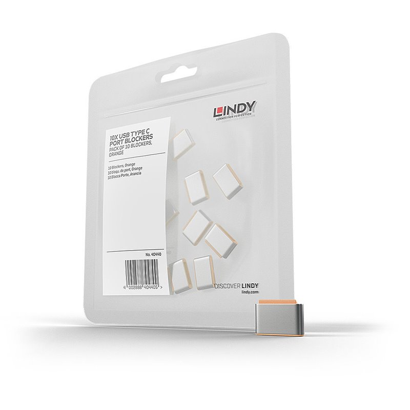 Image secondaire de Lindy 40440 bloqueur de port USB Type-C Orange Acrylonitrile-Butadiène-Styrène (ABS) 10 pièce(s)