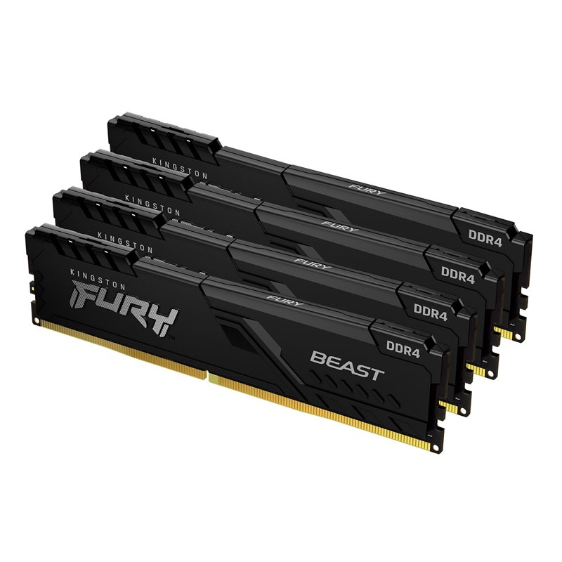Image secondaire de Kingston Technology FURY 128Go 3600MT/s DDR4 CL18 DIMM (Kit de 4) Beast Black