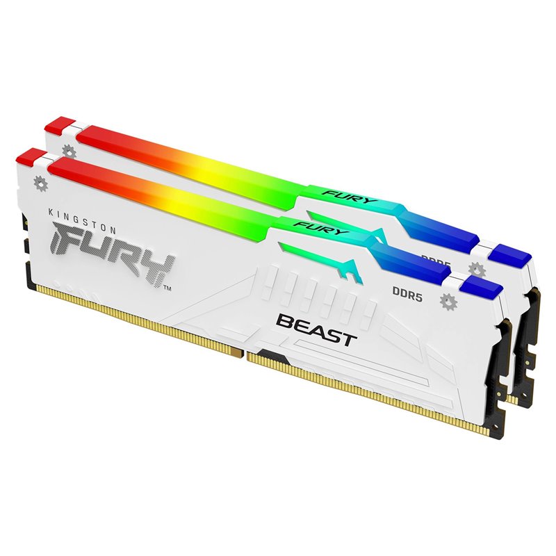 Image secondaire de Kingston Technology FURY Beast 64 Go 5600 MT/s DDR5 CL36 DIMM (Kits de 2) White RGB EXPO