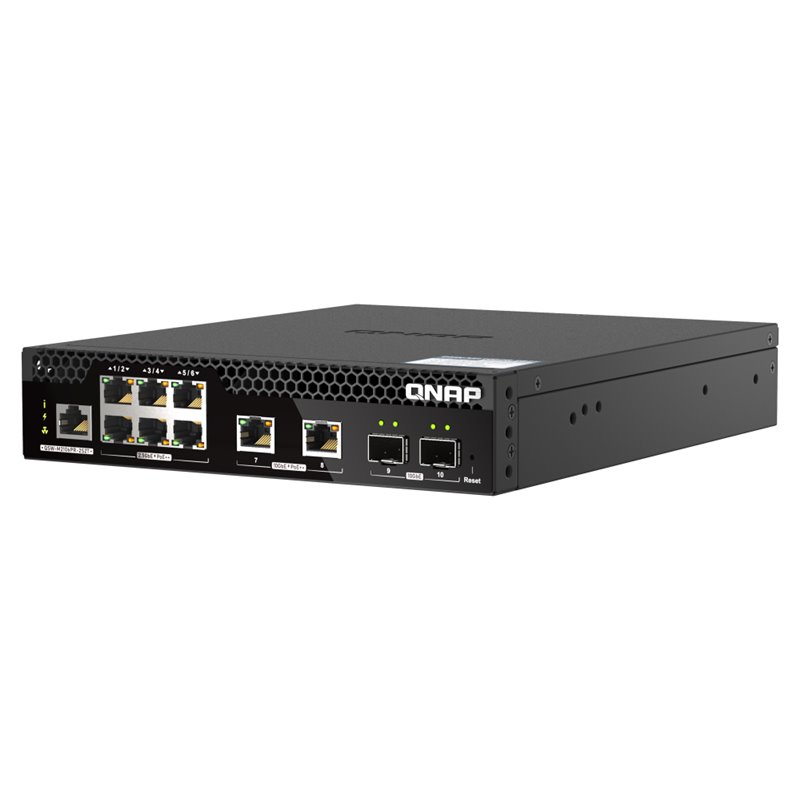 Image secondaire de QNAP QSW-M2106PR-2S2T commutateur réseau Géré L2 10G Ethernet (100/1000/10000) Connexion Ethernet, supportant l'alimentation via