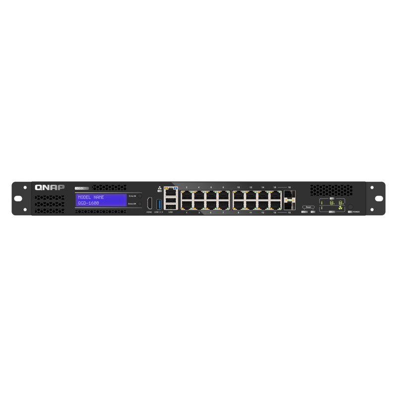 Image secondaire de QNAP QGD-1600 Géré Gigabit Ethernet (10/100/1000) 1U Noir, Gris