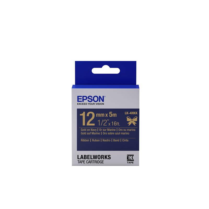 Image secondaire de Epson Ruban satin pour étiqueteuse LK-4HKK Or/Marine 12 mm (5 m)