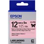 Epson Ruban satin pour étiqueteuse LK-4PBK Noir/Rose 12 mm (5 m)