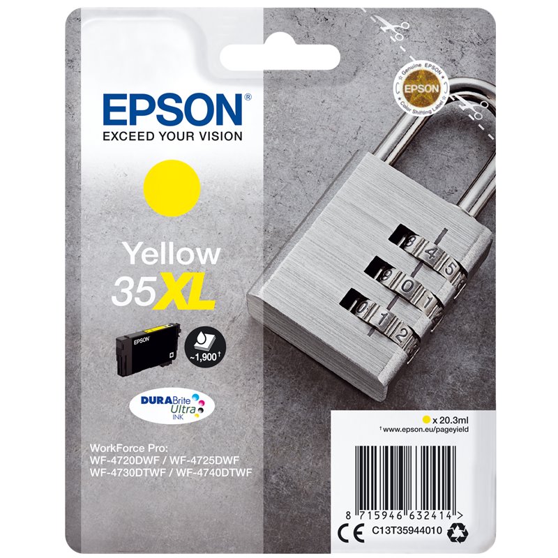 Image secondaire de Epson Padlock Singlepack Yellow 35XL DURABrite Ultra Ink