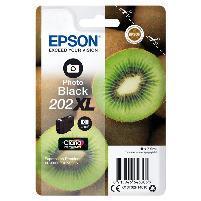 Image secondaire de Epson Kiwi Singlepack Photo Black 202XL Claria Premium Ink