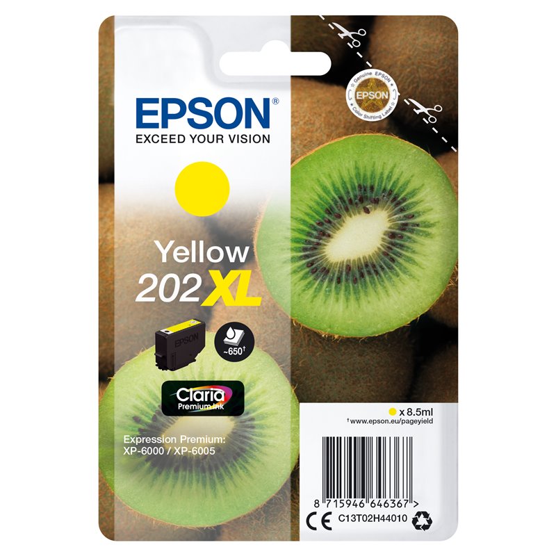 Image secondaire de Epson Kiwi Singlepack Yellow 202XL Claria Premium Ink