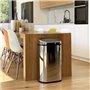 Poubelle de cuisine push - CITY - KITCHEN MOVE - 58 L - Ouverture simple pression - Inox avec cerclage