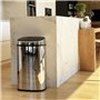 Poubelle de cuisine push - CITY - KITCHEN MOVE - 58 L - Ouverture simple pression - Inox avec cerclage