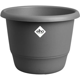 Pot de fleurs - ELHO - Amiga Rond 25 - Noir - L 25 x B 24.5 x H 18 cm - Extérieur - 100% recyclé