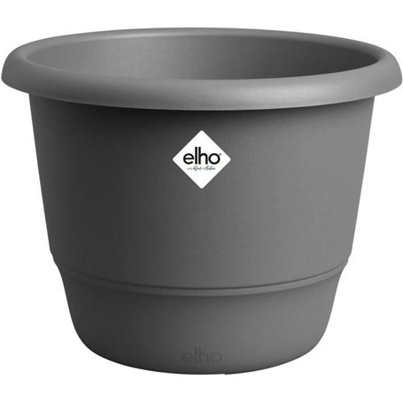 Pot de fleurs - ELHO - Amiga Rond 25 - Noir - L 25 x B 24.5 x H 18 cm - Extérieur - 100% recyclé