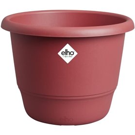 Pot de fleurs - ELHO - Amiga Rond 25 - Rouge - L 25 x B 24.5 x H 18 cm - Extérieur - 100% recyclé