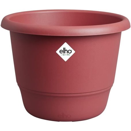 Pot de fleurs - ELHO - Amiga Rond 25 - Rouge - L 25 x B 24.5 x H 18 cm - Extérieur - 100% recyclé